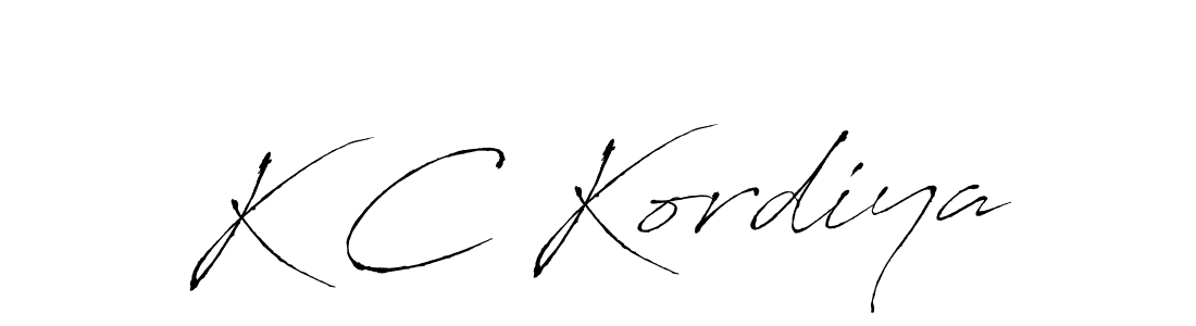 You should practise on your own different ways (Antro_Vectra) to write your name (K C Kordiya) in signature. don't let someone else do it for you. K C Kordiya signature style 6 images and pictures png
