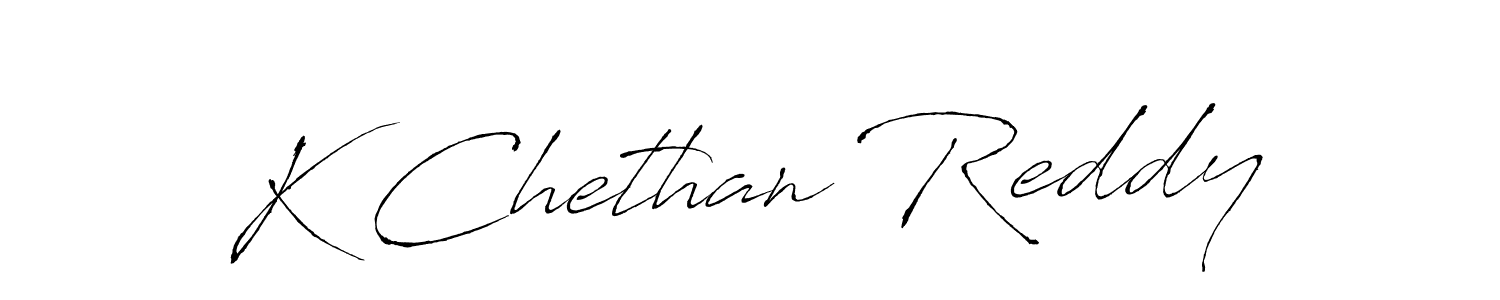 How to make K Chethan Reddy name signature. Use Antro_Vectra style for creating short signs online. This is the latest handwritten sign. K Chethan Reddy signature style 6 images and pictures png