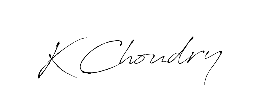 How to make K Choudry signature? Antro_Vectra is a professional autograph style. Create handwritten signature for K Choudry name. K Choudry signature style 6 images and pictures png