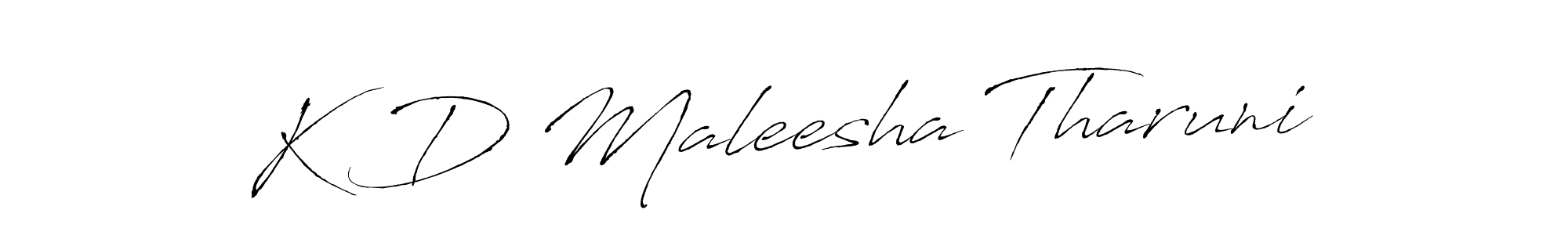 Also You can easily find your signature by using the search form. We will create K D Maleesha Tharuni name handwritten signature images for you free of cost using Antro_Vectra sign style. K D Maleesha Tharuni signature style 6 images and pictures png