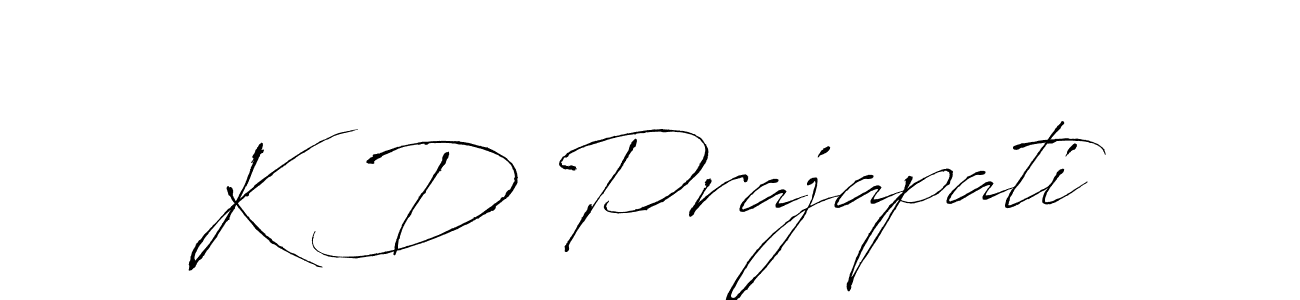 Create a beautiful signature design for name K D Prajapati. With this signature (Antro_Vectra) fonts, you can make a handwritten signature for free. K D Prajapati signature style 6 images and pictures png