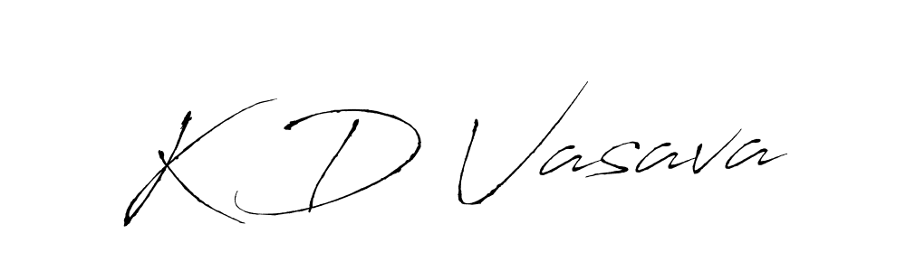 How to make K D Vasava name signature. Use Antro_Vectra style for creating short signs online. This is the latest handwritten sign. K D Vasava signature style 6 images and pictures png