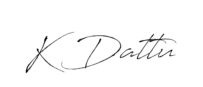 How to make K Dattu name signature. Use Antro_Vectra style for creating short signs online. This is the latest handwritten sign. K Dattu signature style 6 images and pictures png