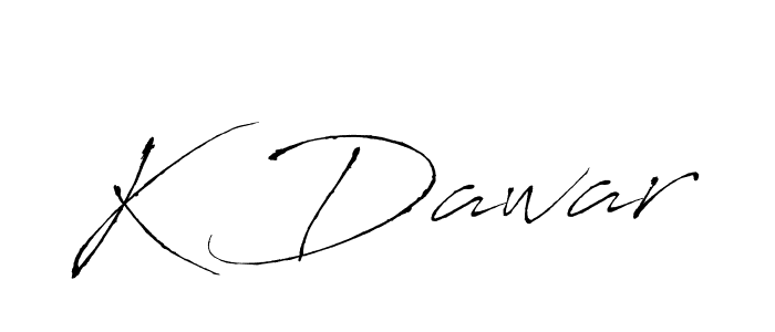 Use a signature maker to create a handwritten signature online. With this signature software, you can design (Antro_Vectra) your own signature for name K Dawar. K Dawar signature style 6 images and pictures png