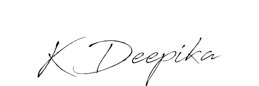 Also You can easily find your signature by using the search form. We will create K Deepika name handwritten signature images for you free of cost using Antro_Vectra sign style. K Deepika signature style 6 images and pictures png