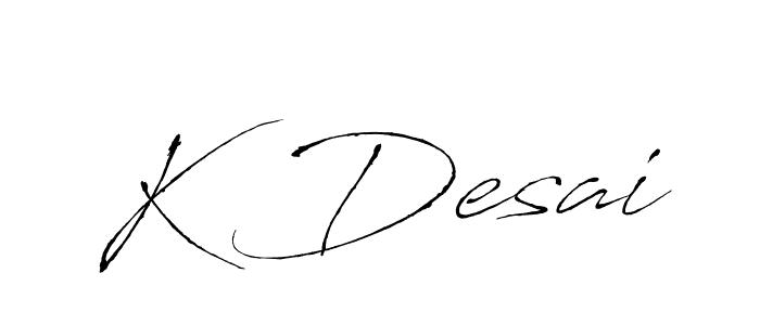 K Desai stylish signature style. Best Handwritten Sign (Antro_Vectra) for my name. Handwritten Signature Collection Ideas for my name K Desai. K Desai signature style 6 images and pictures png
