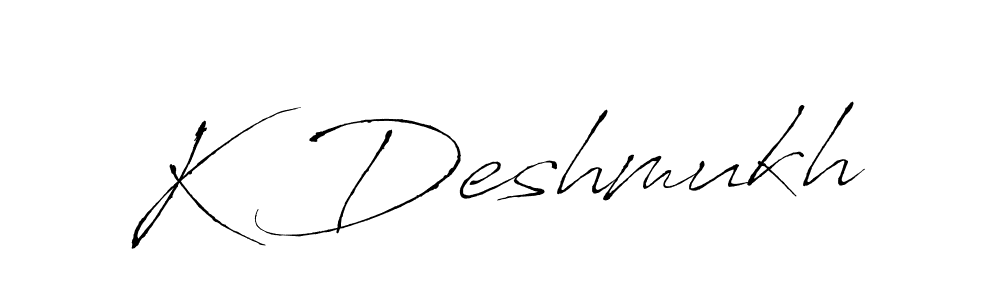 You should practise on your own different ways (Antro_Vectra) to write your name (K Deshmukh) in signature. don't let someone else do it for you. K Deshmukh signature style 6 images and pictures png