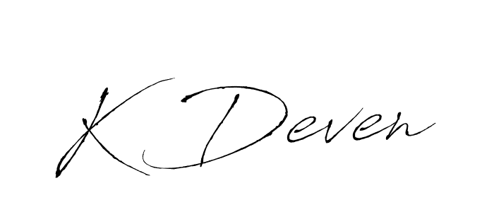 Antro_Vectra is a professional signature style that is perfect for those who want to add a touch of class to their signature. It is also a great choice for those who want to make their signature more unique. Get K Deven name to fancy signature for free. K Deven signature style 6 images and pictures png