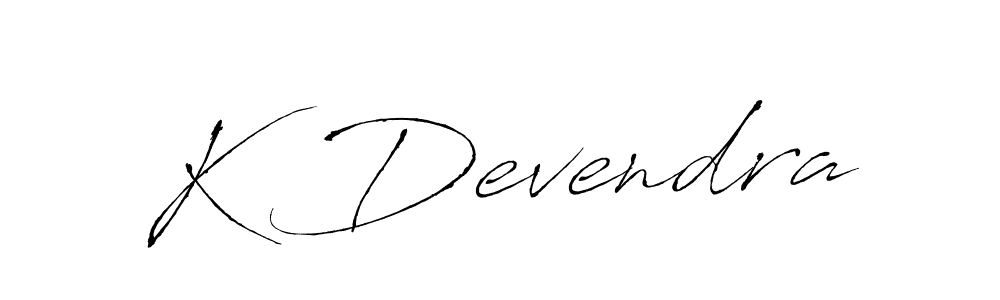 Make a beautiful signature design for name K Devendra. With this signature (Antro_Vectra) style, you can create a handwritten signature for free. K Devendra signature style 6 images and pictures png