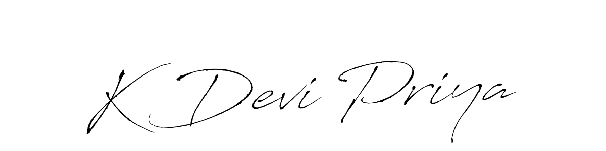 Antro_Vectra is a professional signature style that is perfect for those who want to add a touch of class to their signature. It is also a great choice for those who want to make their signature more unique. Get K Devi Priya name to fancy signature for free. K Devi Priya signature style 6 images and pictures png