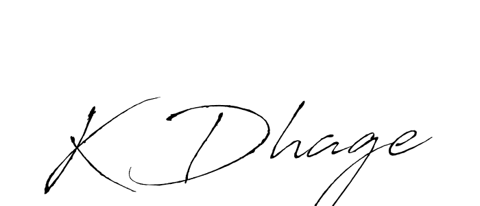 How to make K Dhage name signature. Use Antro_Vectra style for creating short signs online. This is the latest handwritten sign. K Dhage signature style 6 images and pictures png