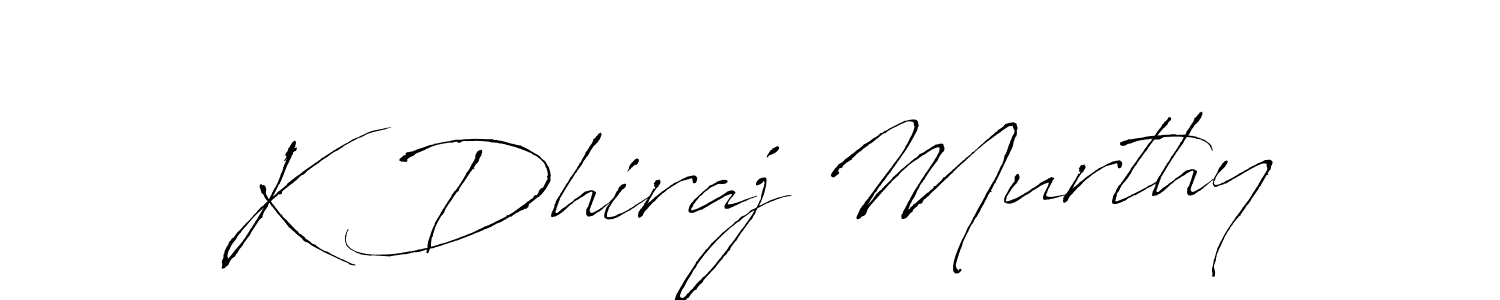 This is the best signature style for the K Dhiraj Murthy name. Also you like these signature font (Antro_Vectra). Mix name signature. K Dhiraj Murthy signature style 6 images and pictures png