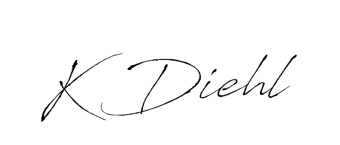 You should practise on your own different ways (Antro_Vectra) to write your name (K Diehl) in signature. don't let someone else do it for you. K Diehl signature style 6 images and pictures png