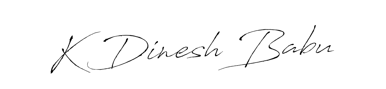 This is the best signature style for the K Dinesh Babu name. Also you like these signature font (Antro_Vectra). Mix name signature. K Dinesh Babu signature style 6 images and pictures png