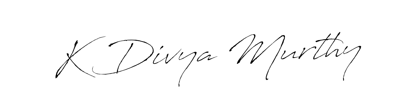 How to make K Divya Murthy name signature. Use Antro_Vectra style for creating short signs online. This is the latest handwritten sign. K Divya Murthy signature style 6 images and pictures png