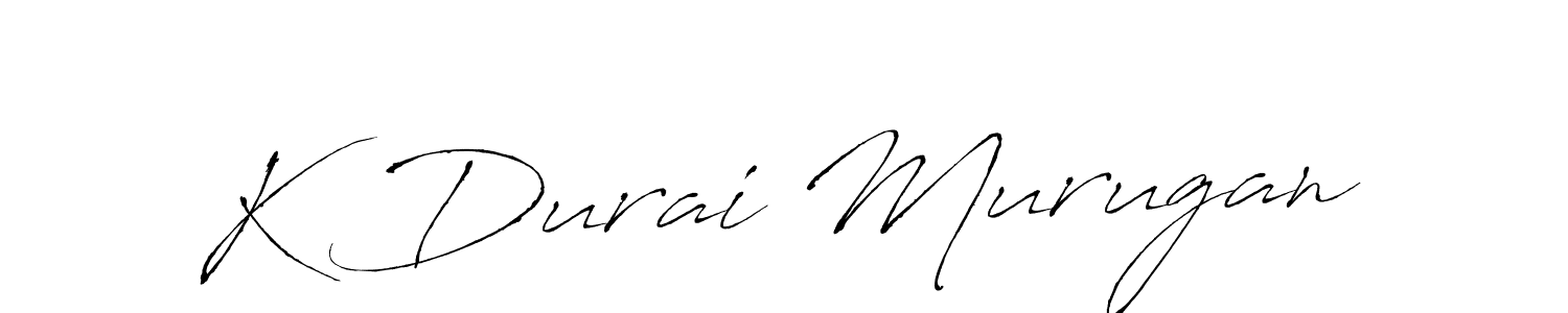 How to make K Durai Murugan name signature. Use Antro_Vectra style for creating short signs online. This is the latest handwritten sign. K Durai Murugan signature style 6 images and pictures png