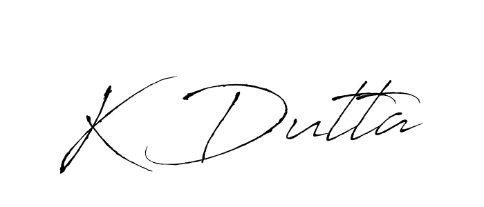 The best way (Antro_Vectra) to make a short signature is to pick only two or three words in your name. The name K Dutta include a total of six letters. For converting this name. K Dutta signature style 6 images and pictures png
