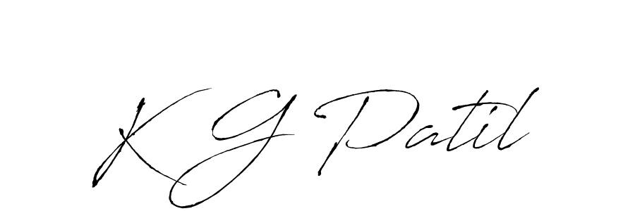 The best way (Antro_Vectra) to make a short signature is to pick only two or three words in your name. The name K G Patil include a total of six letters. For converting this name. K G Patil signature style 6 images and pictures png