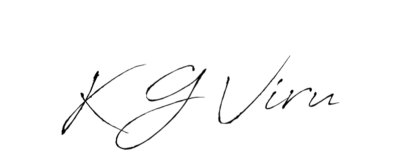 Antro_Vectra is a professional signature style that is perfect for those who want to add a touch of class to their signature. It is also a great choice for those who want to make their signature more unique. Get K G Viru name to fancy signature for free. K G Viru signature style 6 images and pictures png