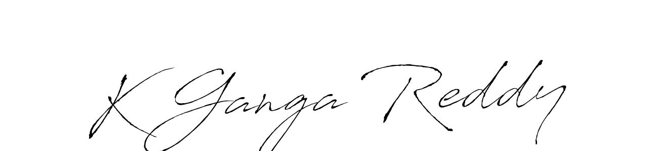 How to make K Ganga Reddy name signature. Use Antro_Vectra style for creating short signs online. This is the latest handwritten sign. K Ganga Reddy signature style 6 images and pictures png