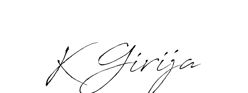 Use a signature maker to create a handwritten signature online. With this signature software, you can design (Antro_Vectra) your own signature for name K Girija. K Girija signature style 6 images and pictures png