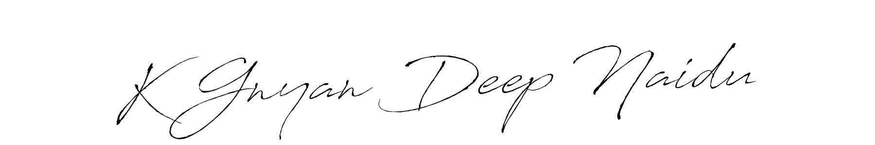 The best way (Antro_Vectra) to make a short signature is to pick only two or three words in your name. The name K Gnyan Deep Naidu include a total of six letters. For converting this name. K Gnyan Deep Naidu signature style 6 images and pictures png