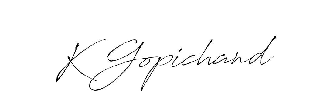 Make a beautiful signature design for name K Gopichand. With this signature (Antro_Vectra) style, you can create a handwritten signature for free. K Gopichand signature style 6 images and pictures png