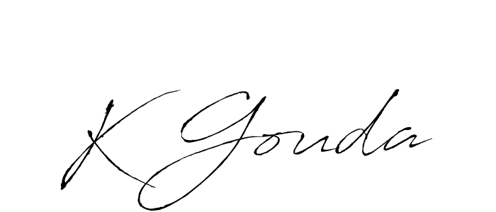 Design your own signature with our free online signature maker. With this signature software, you can create a handwritten (Antro_Vectra) signature for name K Gouda. K Gouda signature style 6 images and pictures png