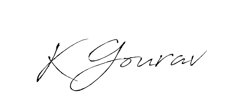 Create a beautiful signature design for name K Gourav. With this signature (Antro_Vectra) fonts, you can make a handwritten signature for free. K Gourav signature style 6 images and pictures png