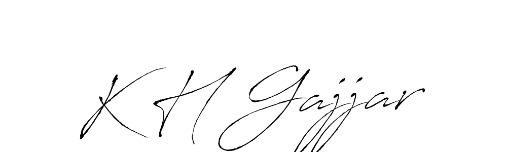 K H Gajjar stylish signature style. Best Handwritten Sign (Antro_Vectra) for my name. Handwritten Signature Collection Ideas for my name K H Gajjar. K H Gajjar signature style 6 images and pictures png