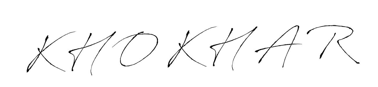 This is the best signature style for the K H O K H A R name. Also you like these signature font (Antro_Vectra). Mix name signature. K H O K H A R signature style 6 images and pictures png