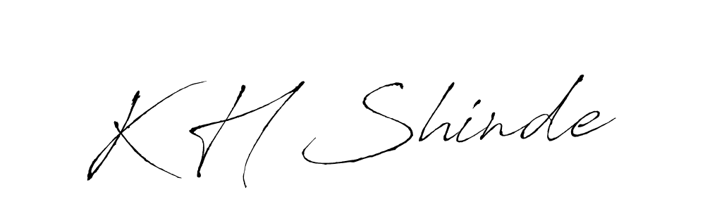 The best way (Antro_Vectra) to make a short signature is to pick only two or three words in your name. The name K H Shinde include a total of six letters. For converting this name. K H Shinde signature style 6 images and pictures png