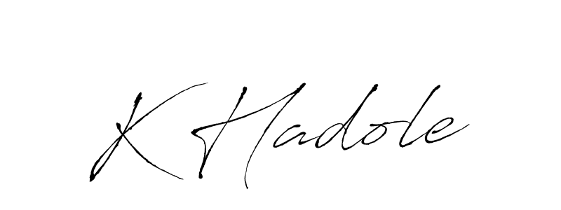 How to make K Hadole name signature. Use Antro_Vectra style for creating short signs online. This is the latest handwritten sign. K Hadole signature style 6 images and pictures png