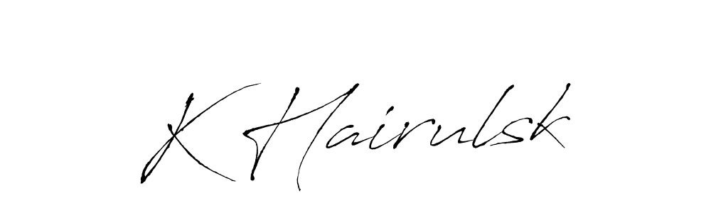 How to make K Hairulsk signature? Antro_Vectra is a professional autograph style. Create handwritten signature for K Hairulsk name. K Hairulsk signature style 6 images and pictures png