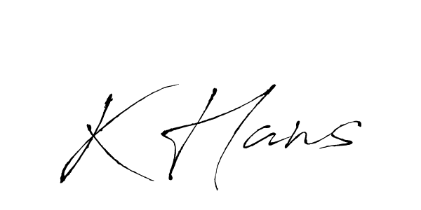 You should practise on your own different ways (Antro_Vectra) to write your name (K Hans) in signature. don't let someone else do it for you. K Hans signature style 6 images and pictures png