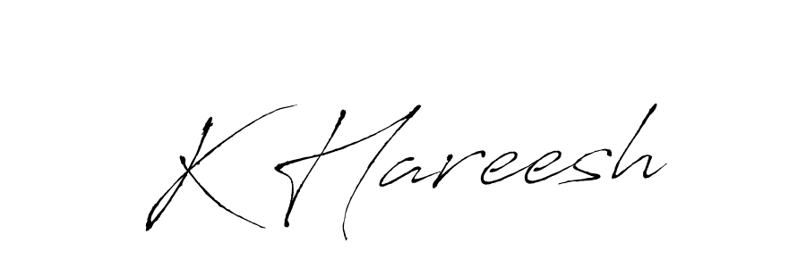 Design your own signature with our free online signature maker. With this signature software, you can create a handwritten (Antro_Vectra) signature for name K Hareesh. K Hareesh signature style 6 images and pictures png