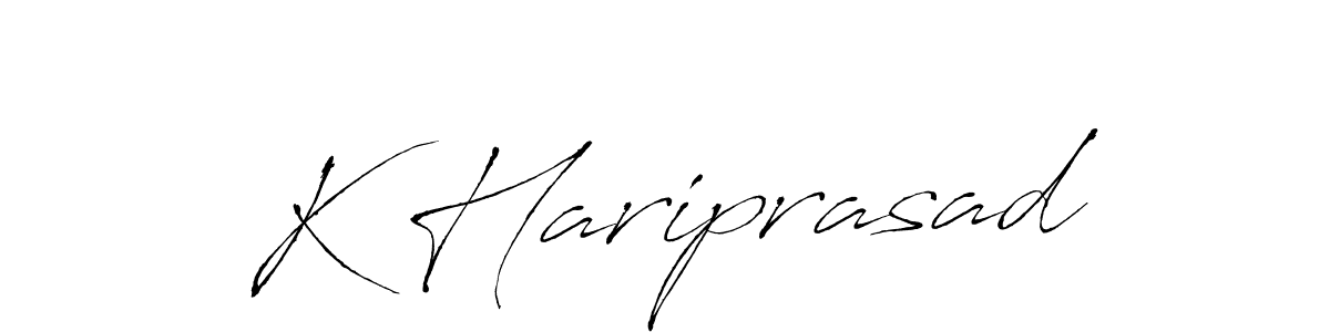 Also You can easily find your signature by using the search form. We will create K Hariprasad name handwritten signature images for you free of cost using Antro_Vectra sign style. K Hariprasad signature style 6 images and pictures png