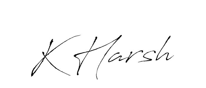 Similarly Antro_Vectra is the best handwritten signature design. Signature creator online .You can use it as an online autograph creator for name K Harsh. K Harsh signature style 6 images and pictures png