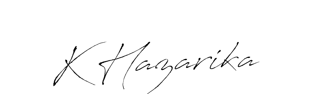 if you are searching for the best signature style for your name K Hazarika. so please give up your signature search. here we have designed multiple signature styles  using Antro_Vectra. K Hazarika signature style 6 images and pictures png