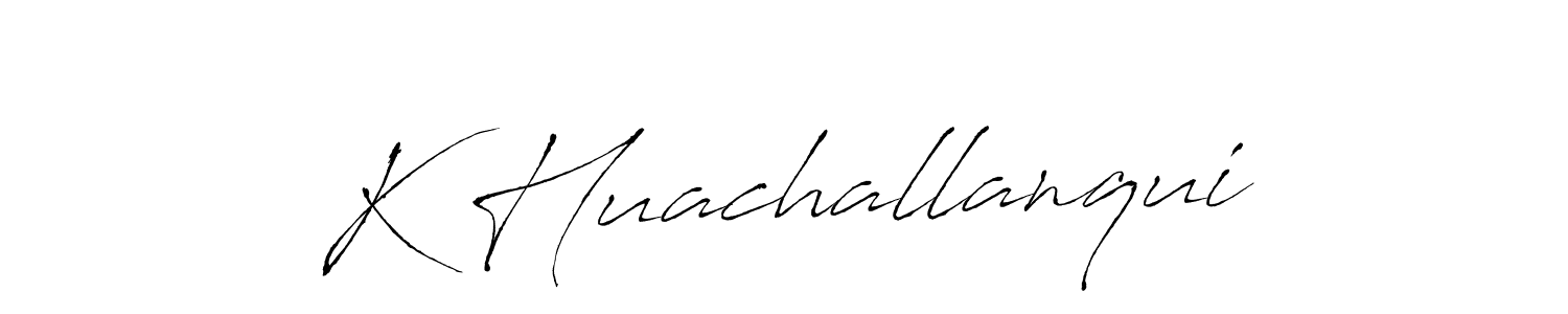 Similarly Antro_Vectra is the best handwritten signature design. Signature creator online .You can use it as an online autograph creator for name K Huachallanqui. K Huachallanqui signature style 6 images and pictures png