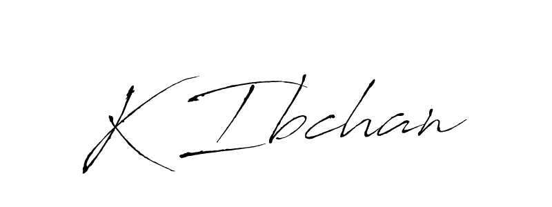 Design your own signature with our free online signature maker. With this signature software, you can create a handwritten (Antro_Vectra) signature for name K Ibchan. K Ibchan signature style 6 images and pictures png