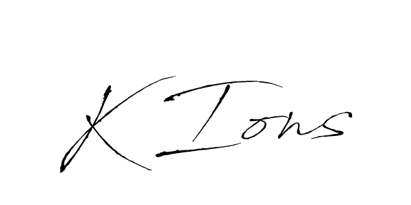 How to Draw K Ions signature style? Antro_Vectra is a latest design signature styles for name K Ions. K Ions signature style 6 images and pictures png