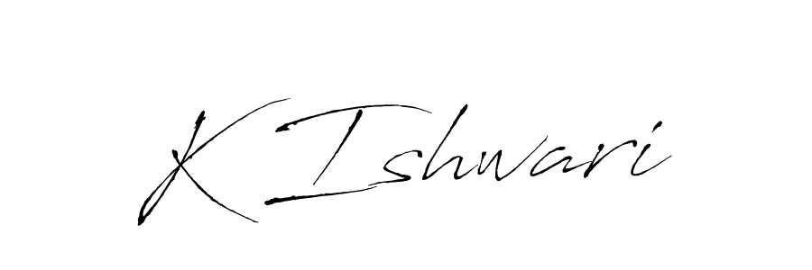 Design your own signature with our free online signature maker. With this signature software, you can create a handwritten (Antro_Vectra) signature for name K Ishwari. K Ishwari signature style 6 images and pictures png