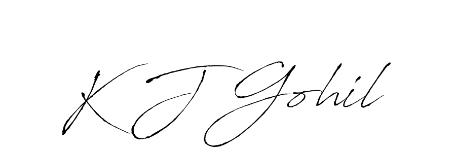 How to make K J Gohil name signature. Use Antro_Vectra style for creating short signs online. This is the latest handwritten sign. K J Gohil signature style 6 images and pictures png