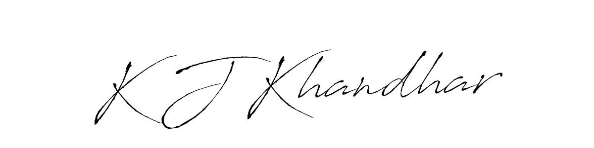 Make a beautiful signature design for name K J Khandhar. With this signature (Antro_Vectra) style, you can create a handwritten signature for free. K J Khandhar signature style 6 images and pictures png