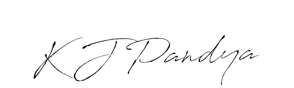 Make a beautiful signature design for name K J Pandya. With this signature (Antro_Vectra) style, you can create a handwritten signature for free. K J Pandya signature style 6 images and pictures png