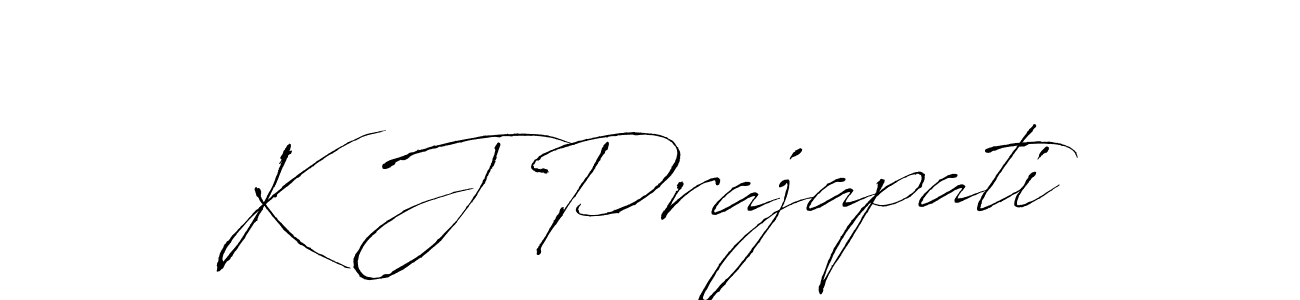 Make a beautiful signature design for name K J Prajapati. With this signature (Antro_Vectra) style, you can create a handwritten signature for free. K J Prajapati signature style 6 images and pictures png