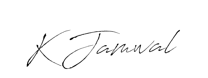 Create a beautiful signature design for name K Jamwal. With this signature (Antro_Vectra) fonts, you can make a handwritten signature for free. K Jamwal signature style 6 images and pictures png