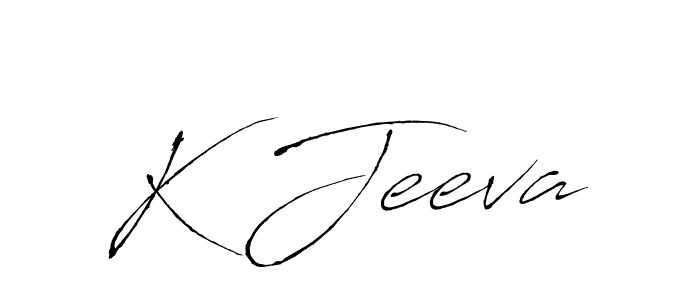 if you are searching for the best signature style for your name K Jeeva. so please give up your signature search. here we have designed multiple signature styles  using Antro_Vectra. K Jeeva signature style 6 images and pictures png