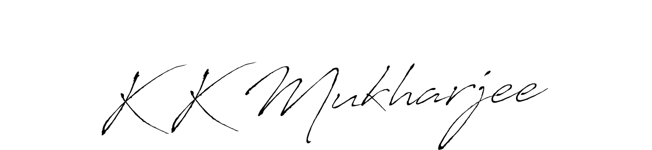 How to make K K Mukharjee name signature. Use Antro_Vectra style for creating short signs online. This is the latest handwritten sign. K K Mukharjee signature style 6 images and pictures png